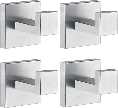Miniatura 13 de Ganchos para toallas para baños, gancho negro mate para toallas de cocina y baño, gancho de acero inoxidable SUS304, ganchos resistentes para colgar
