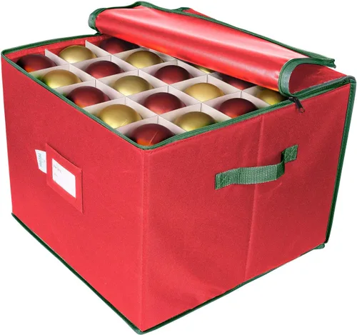 Miniatura 10 de ProPik - Caja de almacenamiento para adornos navideños, con capacidad para 75 esferas, dividida en 3 bandejas con divisores para organizar, hecha