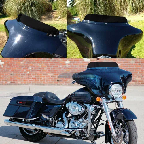 Miniatura 8 de Parabrisas negro de 4.5" para motocicleta, compatible con Harley Davidson Touring Street Glide Electra Glide FLHT FLHTCU Ultra Classic Glide FLHX