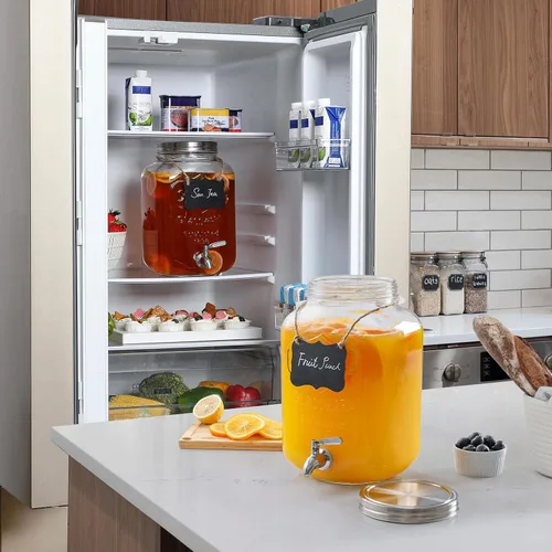 Miniatura 6 de Dispensador de bebidas de vidrio de 2 galones, grifo y tapa de acero inoxidable 18/8 - Dispensadores de bebidas de vidrio para fiestas