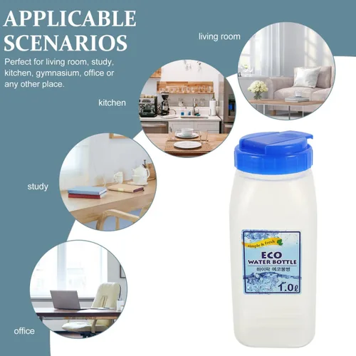 Miniatura 5 de Botella de agua fría de plástico grande de 64 onzas con tapa, contenedor portátil de almacenamiento de jugo y leche para uso en el hogar fitness al