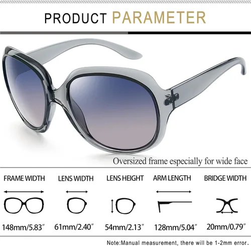 Miniatura 41 de Joopin Lentes de sol de gran tamaño para mujer, polarizados, grandes, para conducción, protección UV, grandes sombras