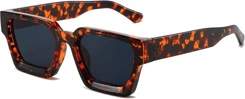 Miniatura 84 de AIEYEZO Gafas de sol cuadradas para mujeres y hombres, gafas de sol cuadradas con montura gruesa, estilo de diseñador simple