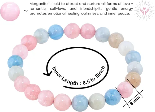 Miniatura 873 de Amazing Gemstone Pulsera de cristal para mujeres y hombres, pulsera de cristal curativo de protección, pulsera elástica con cuentas de piedras