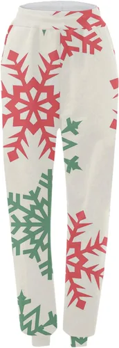 Miniatura 5 de Pantalones de chándal Estampado navideño para mujer rectos, cintura alta, elásticos, sueltos, básicos