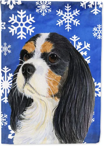 Miniatura 67 de Caroline's Treasures SC9374GF Bulldog English Snow flakes Holiday Garden Flag Buzón Bandera decorativa para patio exterior, patio, obras de arte