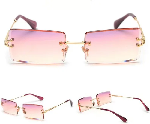 Miniatura 3 de MINCL - Gafas de sol rectangulares pequeñas para mujer, ultraligeras, color caramelo, sin marco