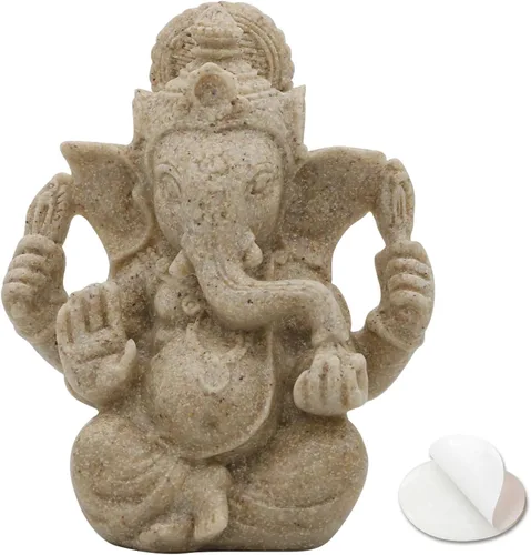 Miniatura 10 de Ganesha dorada para tablero de instrumentos de automóvil, 3.5 pulgadas de alto, tono dorado, estatua de Lord Ganpati, ídolo hindú de Ganesh