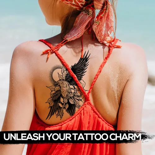 Miniatura 5 de Kotbs 6 hojas de tatuajes temporales realistas de animales realistas para hombres y mujeres, calcomanías de tatuaje impermeables para adolescentes