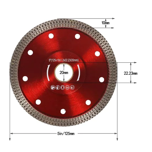 Miniatura 2 de findmall Hojas de sierra de porcelana de diamante húmedo súper fino de 5 pulgadas, ruedas de disco de corte de cerámica para cortar mármoles