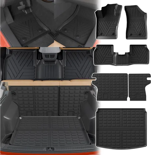 Miniatura 24 de Alfombrillas de Piso Compatibles con Ford Explorer 2020-2026 de 6 Asientos, Alfombrilla de Maletero, Forro de Carga TPE, Protector de Asiento