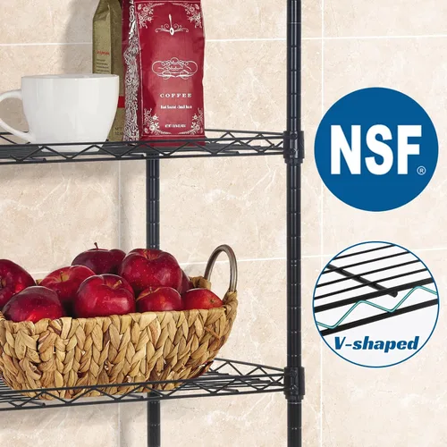 Miniatura 6 de Estantería de almacenamiento de 5 niveles, estante NSF ajustable en altura, estantes de alambre organizador de acero para lugares pequeños, cocina