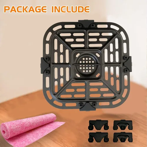 Miniatura 7 de Bandeja cuadrada de 2 cuartos de galón para freidora de aire para instantáneos, mini horno Vortex, freidora de aire antiadherente mejorada, rejilla