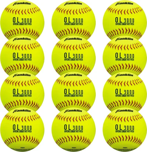 Miniatura 7 de Franklin Sports Pelotas de sóftbol oficiales para juego - OL3000 Fastpitch de 12" Pulgadas Pelotas amarillas de sóftbol de tamaño oficial +