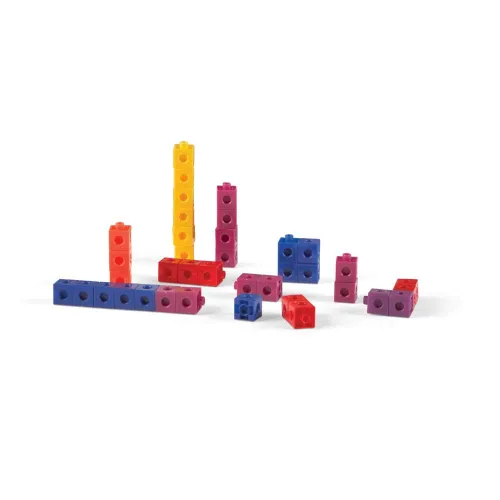 Miniatura 3 de hand2mind Cubitos a presión, cubos de enlace de matemáticas, cubos de plástico, bloques a presión, clasificación de colores, cubos de conexión