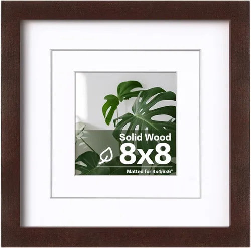 Miniatura 242 de Egofine - Portarretratos de 4 x 6 pulgadas, de madera maciza con plexiglás, para fotos de 3.5 x 5 con paspartú o de 4 x 6 sin paspartú, para colocar