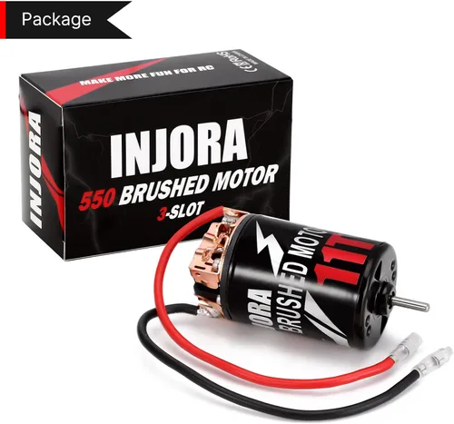 Miniatura 7 de INJORA 550 Motor cepillado impermeable 3-Slot 11T Motor para escala 1/10 RC Car Crawler Truck Buggy Axial SCX10 AXI03007 JL 90046 TRX4 TRX6 (INM09)