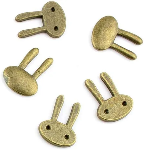 Bisutería bronce antiguo colgantes fl14807-b cabeza de conejo un montón de manualidades suministros de reparación