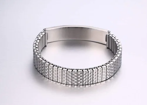 Miniatura 3 de VNOX Pulsera elástica de acero inoxidable chapado en oro negroplataoro para mujer y niña