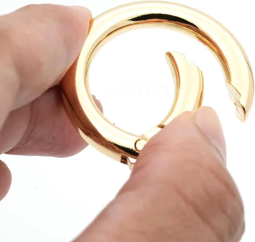 Miniatura 4 de CRAFTMEMORE 2 unids 1 1/2 pulgadas O Rings Snap Clip Spring Opening O-Ring Mosquetón Llavero Cierre redondo Hebilla Monedero Hardware SCOS (dorado)