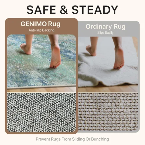 Miniatura 6 de GENIMO Alfombra antideslizante de 2 x 6 pies, lavable para pasillos de cocina, alfombras de cocina modernas abstractas, alfombra ligera de pelo bajo