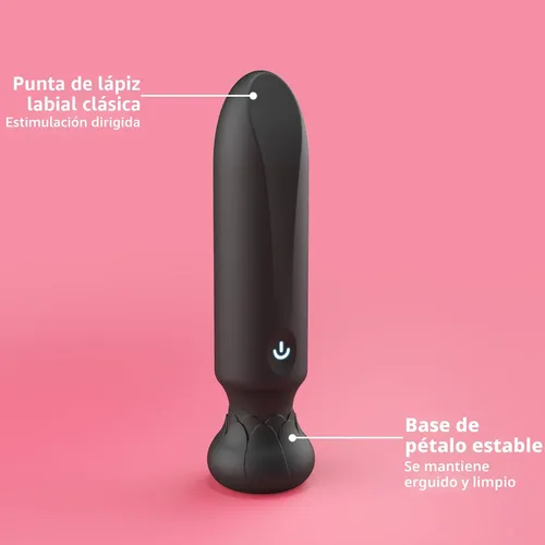 Miniatura 4 de Vibrador bala para mujeres con 10 potentes modos de vibración, juguete sexual de rosa de silicona completa, vibración para punto G y clítoris, Negro