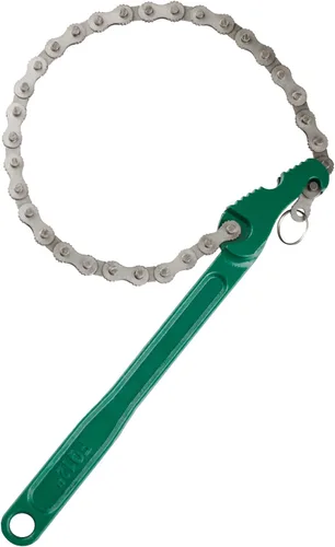AUPREX Llave inglesa de filtro de aceite de cadena de trinquete de servicio pesado ajustable de acero al carbono resistente de 12 pulgadas, estilo