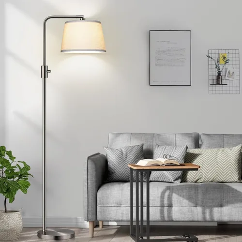 Miniatura 14 de Nintiue Lámpara de pie dorada regulable, bombilla LED Edison de 1000 lm incluida, lámparas de pie de arco para sala de estar con base de mármol