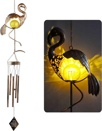 Miniatura 20 de JOBOSI Ramo de la madre, carillón de viento conmemorativo con tubo negro, regalos decorativos, adecuado para interiores y exteriores, perfecto