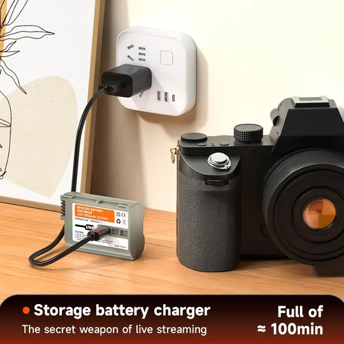 Miniatura 6 de Baterías EN-EL15, EN-EL15a, EN-EL15b, EN-EL15c, paquete de 2 baterías USB-C de carga para Nikon D7500, D750, Z6, Z6 ii, Z7, Z7ii, Z8, D500, D600