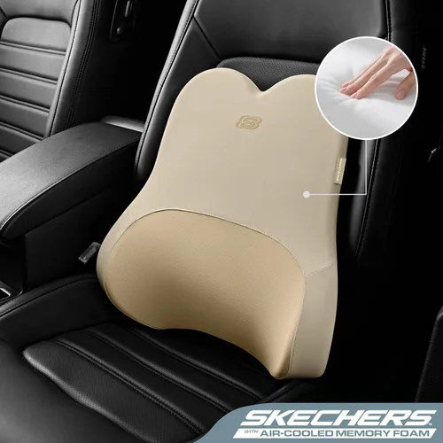 Miniatura 2 de Skechers Almohada lumbar de espuma viscoelástica y refrigerada por aire, almohada de soporte lumbar para oficina, almohada lumbar para silla