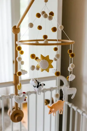 Miniatura 5 de Móvil para cuna de bebé – Móvil colgante de madera para cuna, decoración de guardería para niños y niñas, regalo perfecto de ducha