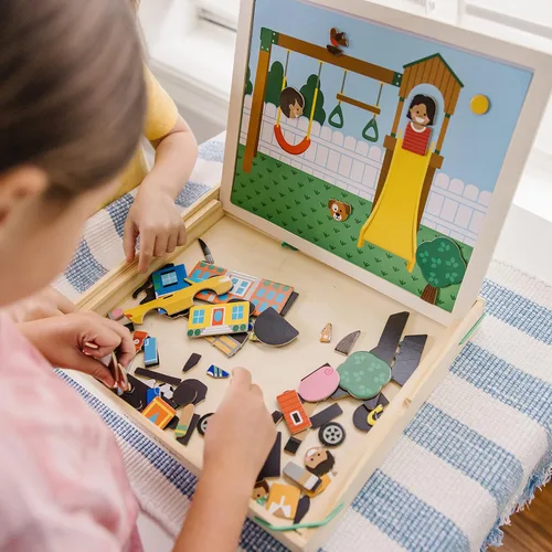 Miniatura 2 de Melissa & Doug - Juego magnético de madera con imágenes, con 119 imanes y tarjetas de escenas complementarias.