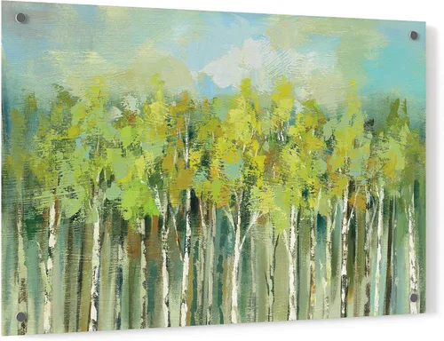 Miniatura 7 de Epic Art 'April Tree Tops' de Silvia Vassileva, arte de pared de vidrio acrílico, 16.0 x 12.0 in