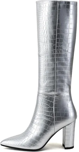 Miniatura 6 de Modatope Botas altas hasta la rodilla para mujer, botas altas de equitación para mujer, botas largas de pantorrilla, botas GoGo, botas gruesas