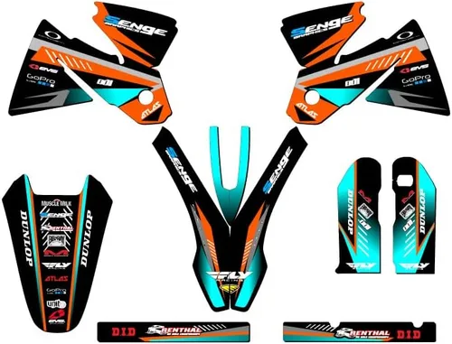 Miniatura 8 de Kit de base gráfica EXC Surge Black Senge 1998-2000 compatible con KTM