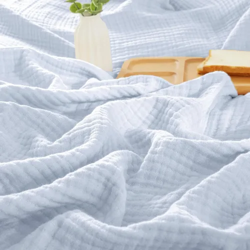 Miniatura 34 de PHF Manta de Muselina de Algodón 100%, Tamaño Queen 90"x90", Manta de Gasa Ligera de 4 Capas, Manta Minimalista Transpirable Suave como Nube para 02