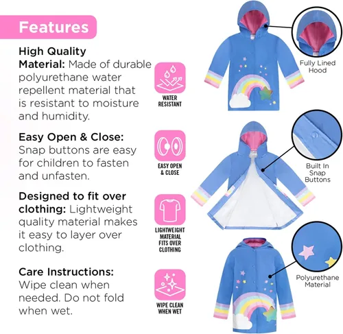 Miniatura 3 de Kids Umbrella Girls Boys Rain Jacket Toddler Umbrellas for Rain - Kids Raincoat for Boys and Girls Rain Coat for 3-9 Years