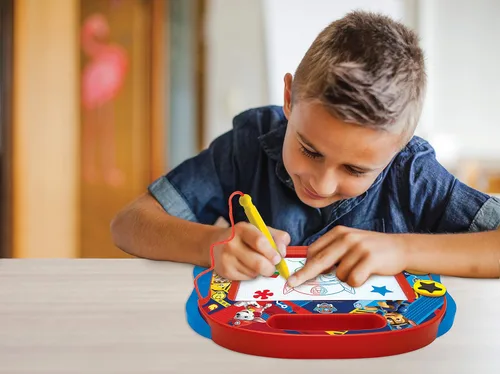Miniatura 5 de Lexibook Paw Patrol Tablero de dibujo magnético multicolor mágico, juguete creativo artístico para niñas y niños, lápiz stylus y sellos, rojo/azul