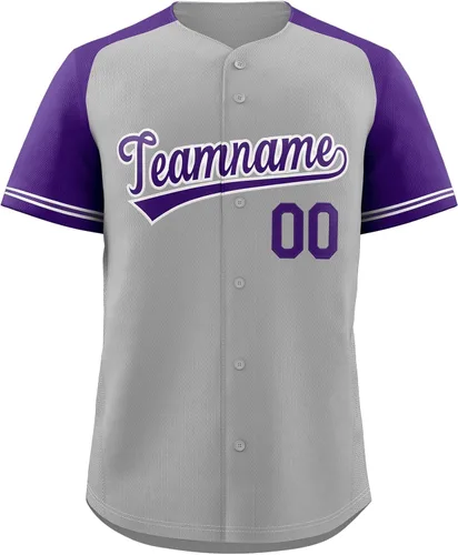 Miniatura 24 de Camisetas de béisbol personalizadas con botones de manga corta, número de nombre cosido personalizado / impreso para adultos y jóvenes