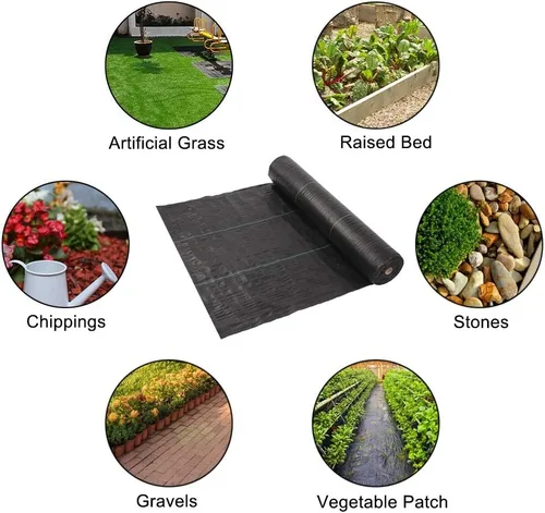 Miniatura 7 de TUFFIOM 3 x 300 pies Barrera de malezas para jardín, tela de paisaje, cubierta UV-resistente, material resistente de 125gsm/3.7OZ para control