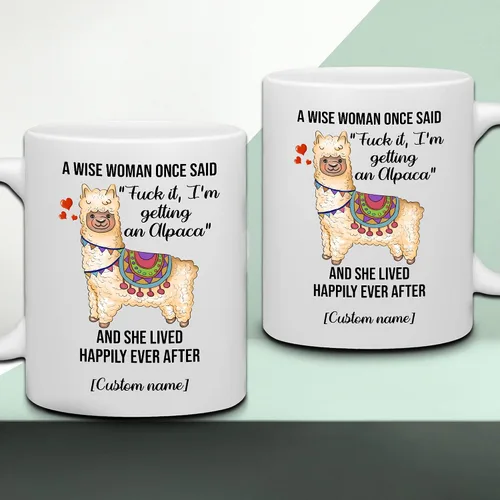 Miniatura 5 de WHIDOBE Regalos divertidos personalizados de alpaca para mujeres, taza de café de cerámica personalizada de 11 onzas y 15 onzas para amantes