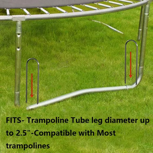 Miniatura 4 de Estacas de trampolín de 10 pulgadas, piezas de trampolín resistentes, estacas de viento tipo U, 8 anclajes de suelo, estacas de acero galvanizado