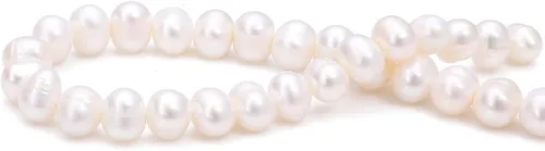 Miniatura 5 de BEADIA Cuentas de perlas naturales de papa, de 0.236 a 0.276 pulgadas, color blanco, cultivadas en agua dulce, cuentas de piedras preciosas sueltas