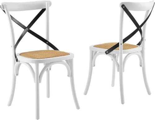 Miniatura 10 de Modway Gear - Sillas de comedor rústicas y modernas, de madera de olmo, dos sillas de comedor