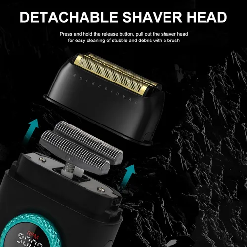 Miniatura 3 de VGR 378 afeitadoras eléctricas para hombres, afeitadora de lámina de triple hoja flotante, maquinilla de afeitar eléctrica inalámbrica para hombre