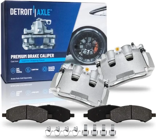 Miniatura 36 de Detroit Axle - Pastillas de Freno Delantero Izquierdo Reemplazo de Pinza de Disco para Dodge Ram 1500 Dakota Mitsubishi Raider - Juego de 3 piezas