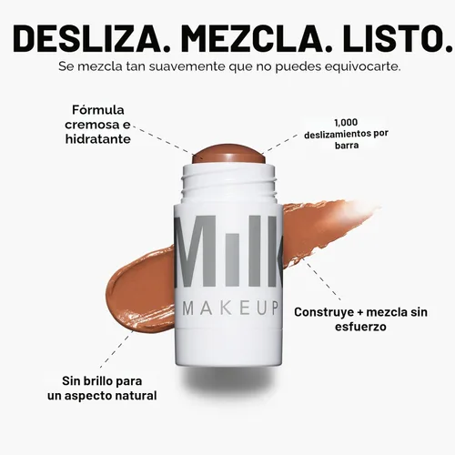 Miniatura 2 de Milk Makeup Bronceador mate, aturdido (bronce claro) – 0.19 oz – Color mezclable – Acabado mate – Más de 1,000 golpes por barra – Vegano, libre