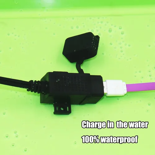 Miniatura 5 de MOTOPOWER MP0609C - Kit de cargador doble USB impermeable para motocicleta de 3,1 A, adaptador SAE a USB, cable para teléfono, tableta
