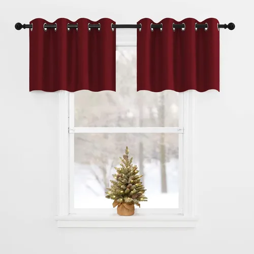 Miniatura 238 de NICETOWN Cortinas opacas de cocina para ventana sobre el fregadero, aislamiento térmico, decoración del hogar, pequeños niveles opacos con ojales